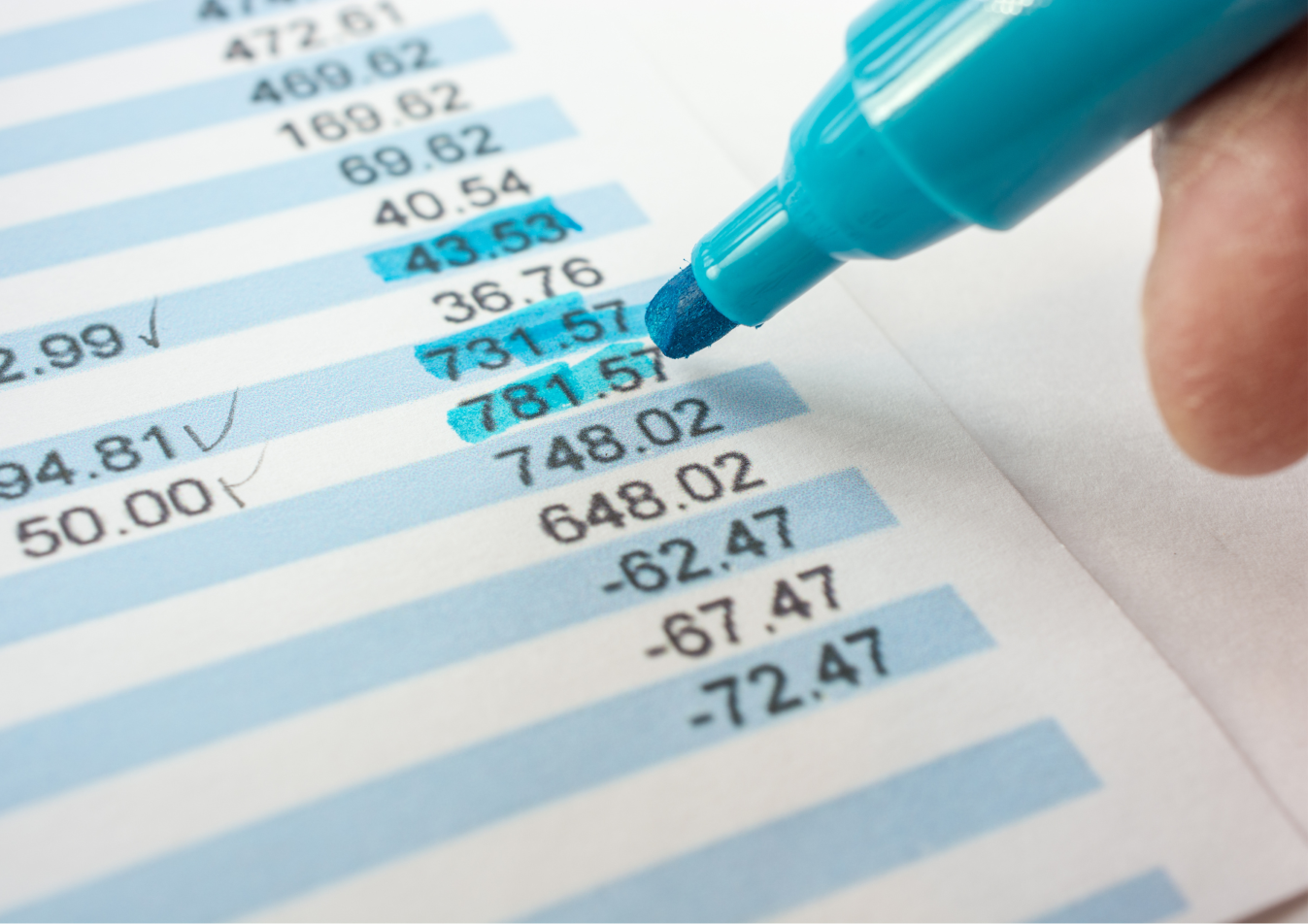 Bank statement showing highlighted transactions used by lenders when assessing a home loan application